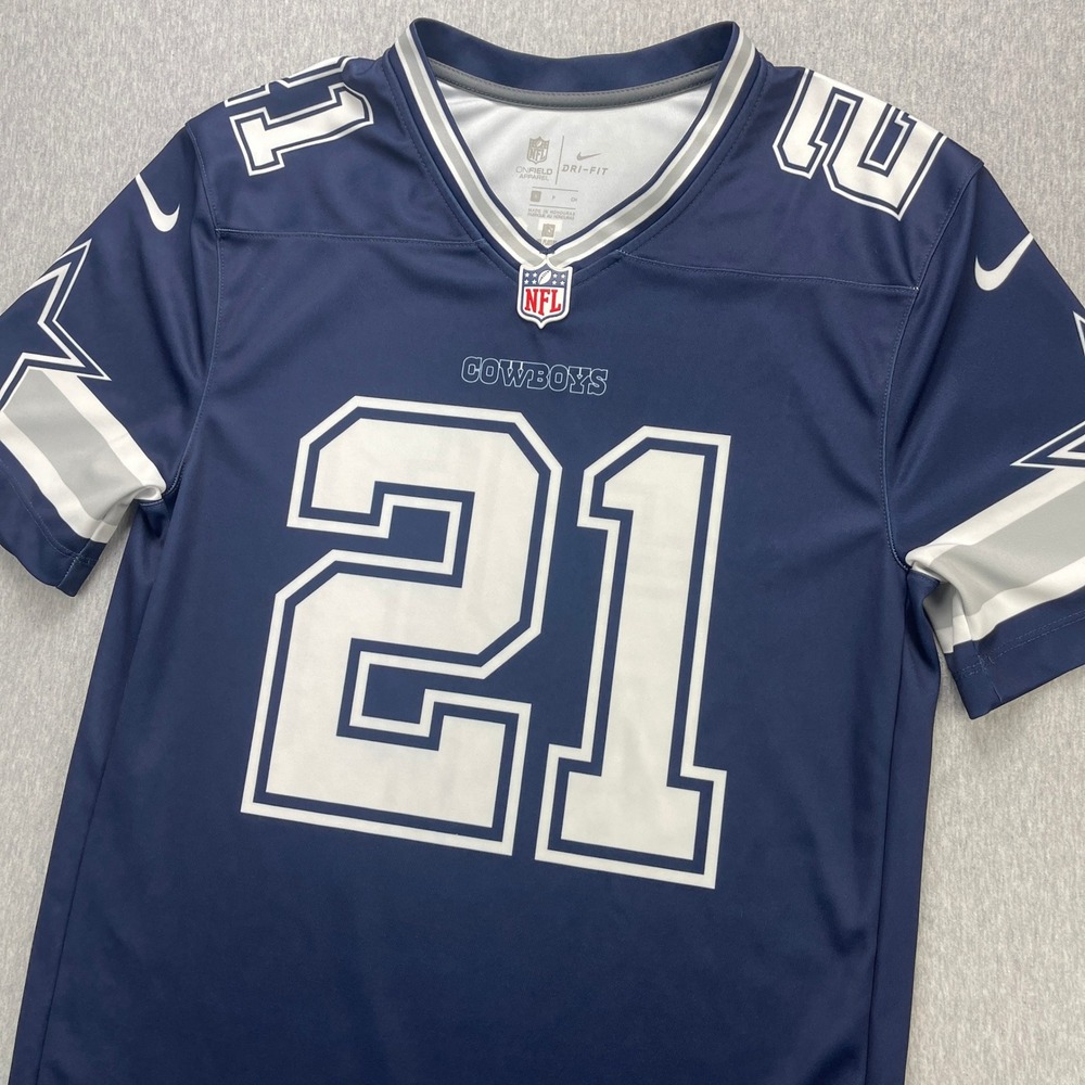 Nike Ezekiel Elliott Dallas Cowboys Navy Blue Game Jersey Mens Small S NFL EUC